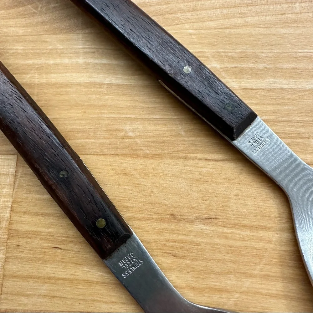 MCM Stainless Serving Set-Long Wood Handles- Japan